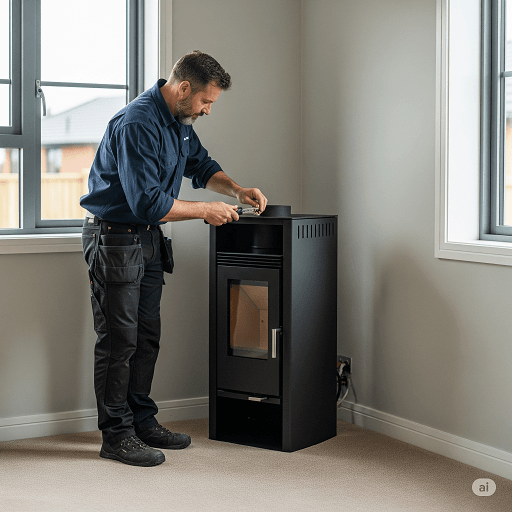 pellet heater running costs installation