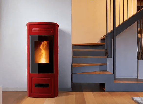 smart living centre red piazzetta pellet heater