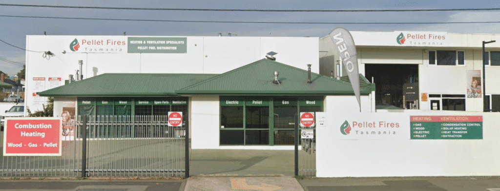 pellet fires Tasmania store front in Hobart