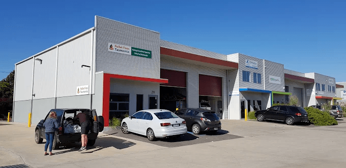 Cars parked outside of pellet fires Tasmania Launceston